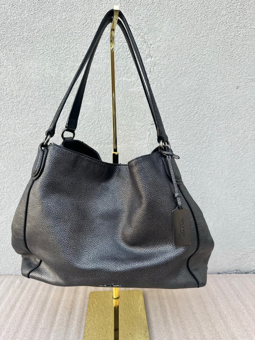 Coach Edie 31 Metallic Gunmetal Leather Shoulder Bag 36503 - PROJECT